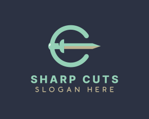 Cut - Sword Cut Letter C logo design