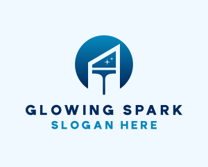 Shiny Squeegee Cleaning Tool logo design