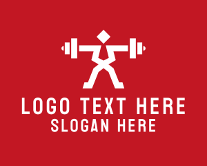 Powerlifting - Fitness Gym Weightlifter logo design