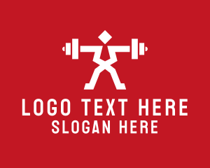 Powerlifter - Fitness Gym Weightlifter logo design