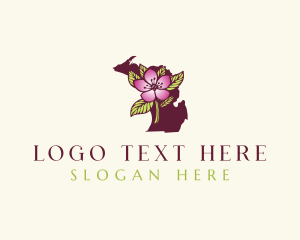 Geography - Michigan Apple Blossom logo design