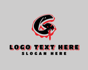 Bullet Hole - Splatter Graffiti Letter G logo design