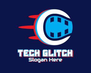 Glitch Fast Tennis Ball  logo design