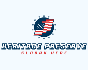 American National Flag logo design