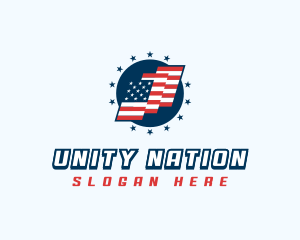 American National Flag logo design