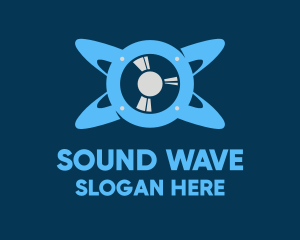Volume - Sound Speaker Orbit logo design