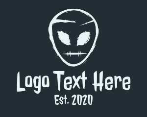 Spooky - Scary Alien Head logo design