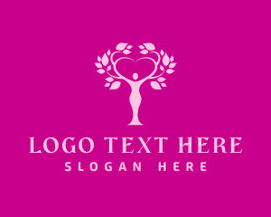 Woman - Feminine Organic Tree logo design