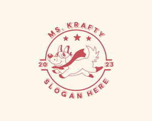 Superhero Dog Pet Logo