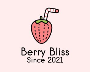 Strawberry - Fresh Strawberry Juice logo design