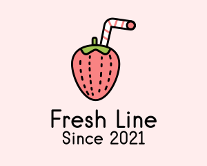 Fresh Strawberry Juice logo design