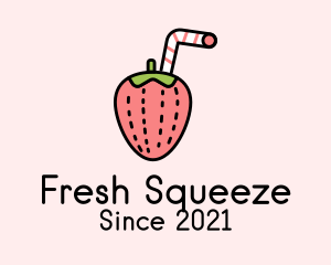 Juicer - Fresh Strawberry Juice logo design