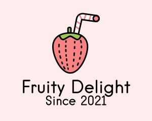 Fresh Strawberry Juice logo design