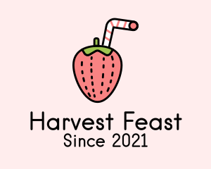 Fresh Strawberry Juice logo design