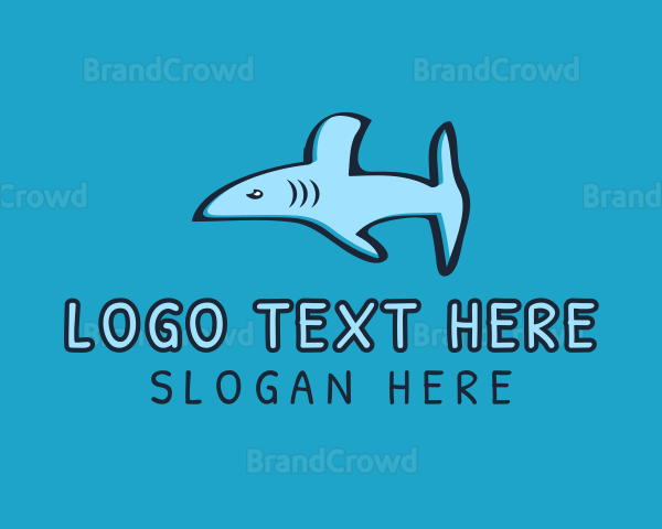 Blue Shark Letter H Logo