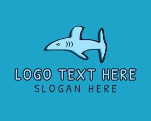 Character - Blue Shark Letter H logo design