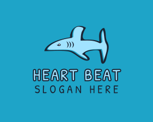 Blue Shark Letter H logo design