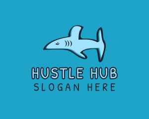 Blue Shark Letter H logo design