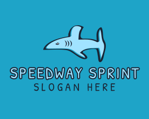 Theme Park - Blue Shark Letter H logo design