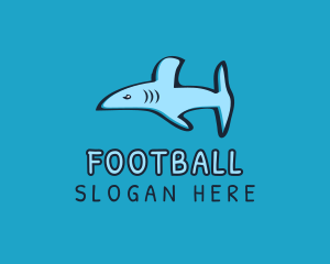 Fish - Blue Shark Letter H logo design