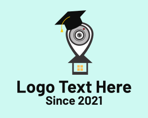 Online Learning - Webinar Location Pin logo design