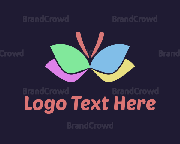 Colorful Butterfly Wings Logo