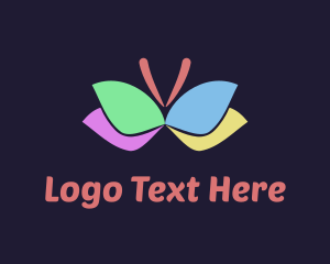 Green Wings - Colorful Butterfly Wings logo design