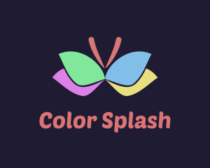 Colorful Butterfly Wings logo design