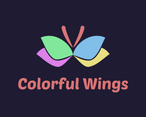 Colorful Butterfly Wings logo design