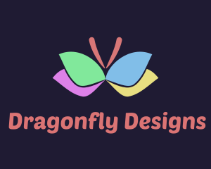 Dragonfly - Colorful Butterfly Wings logo design