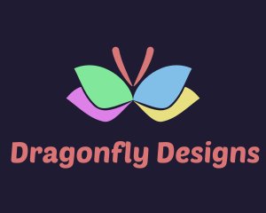 Colorful Butterfly Wings logo design