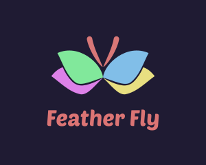 Colorful Butterfly Wings logo design