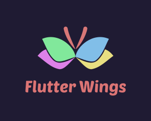 Colorful Butterfly Wings logo design