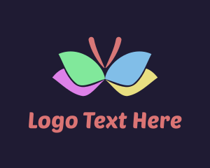 Girly - Colorful Butterfly Wings logo design