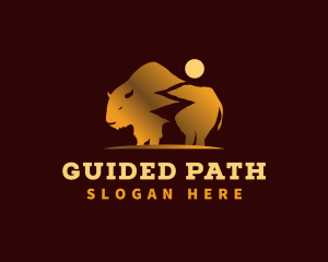 Path - Bison Bull Path logo design