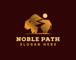 Bison Bull Path logo design