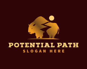 Bison Bull Path logo design