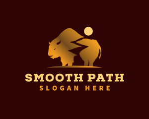 Bison Bull Path logo design