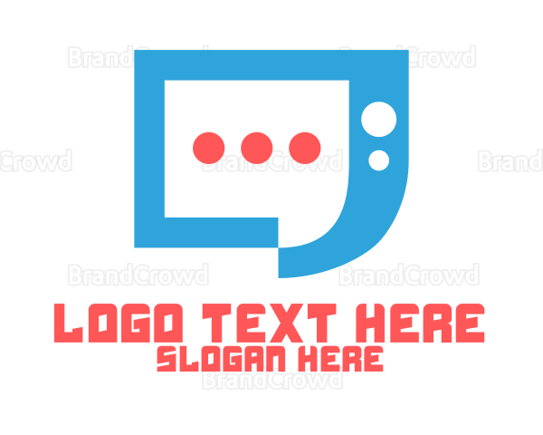 Blue Modern Chat App Logo