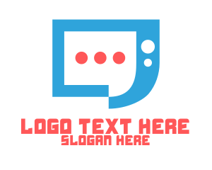 Question Mark - Blue Modern Chat App logo design