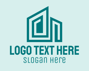 Design Studio - Geometric Building Maze logo design