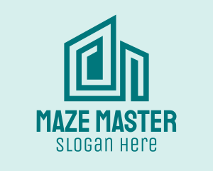 Geometric Building Maze  logo design