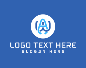 Modern Technology Letter AW Logo