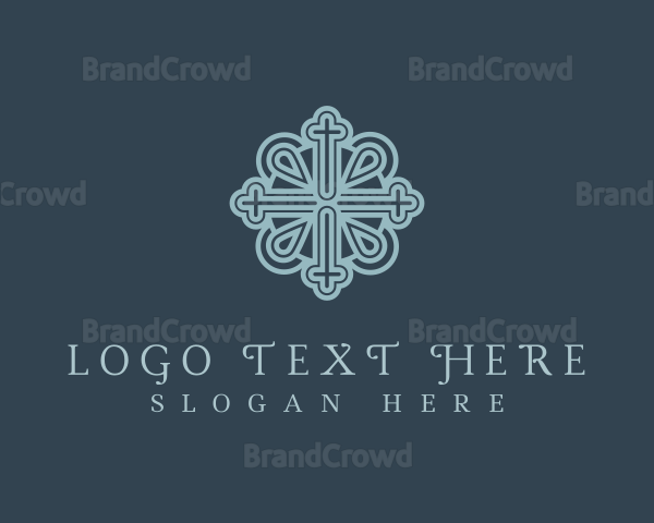 Ornate Royal Religious Cross Logo