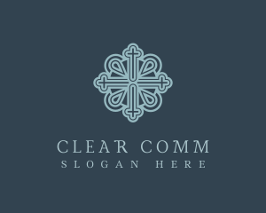 Ornate Royal Religious Cross Logo