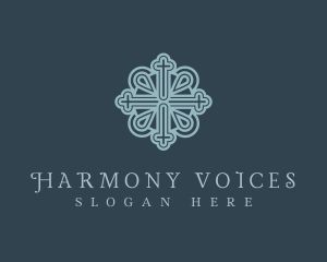 Choir - Ornate Royal Religious Cross logo design