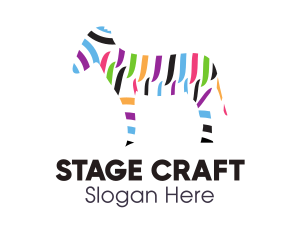 Theatre - Colorful Zebra Stripes logo design