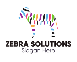 Zebra - Colorful Zebra Stripes logo design