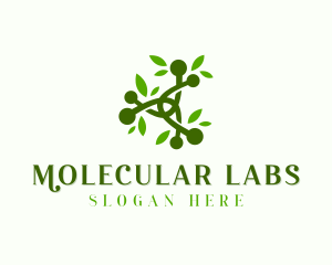 Molecular - Leaf Atom Science logo design