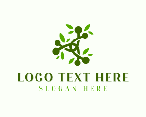 Molecular - Leaf Atom Science logo design